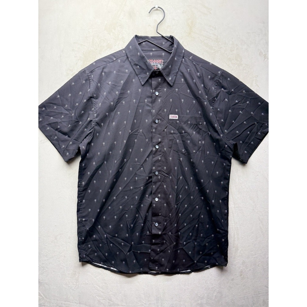 Dixxon Flannel Co The Historia Party Shirt Mens L Black Short Sleeve Pearl Snaps - Picture 1 of 7